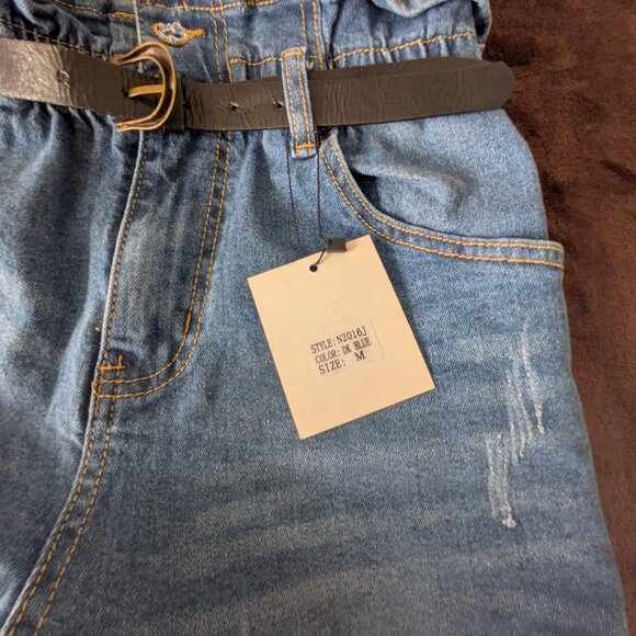 The Style Between Us Paper Bag High Rise Denim Shorts (M) - NWT - Picture 8 of 8